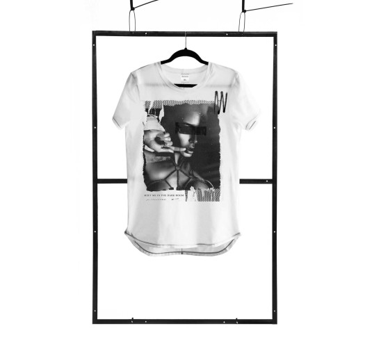 T-shirt men white S fashion